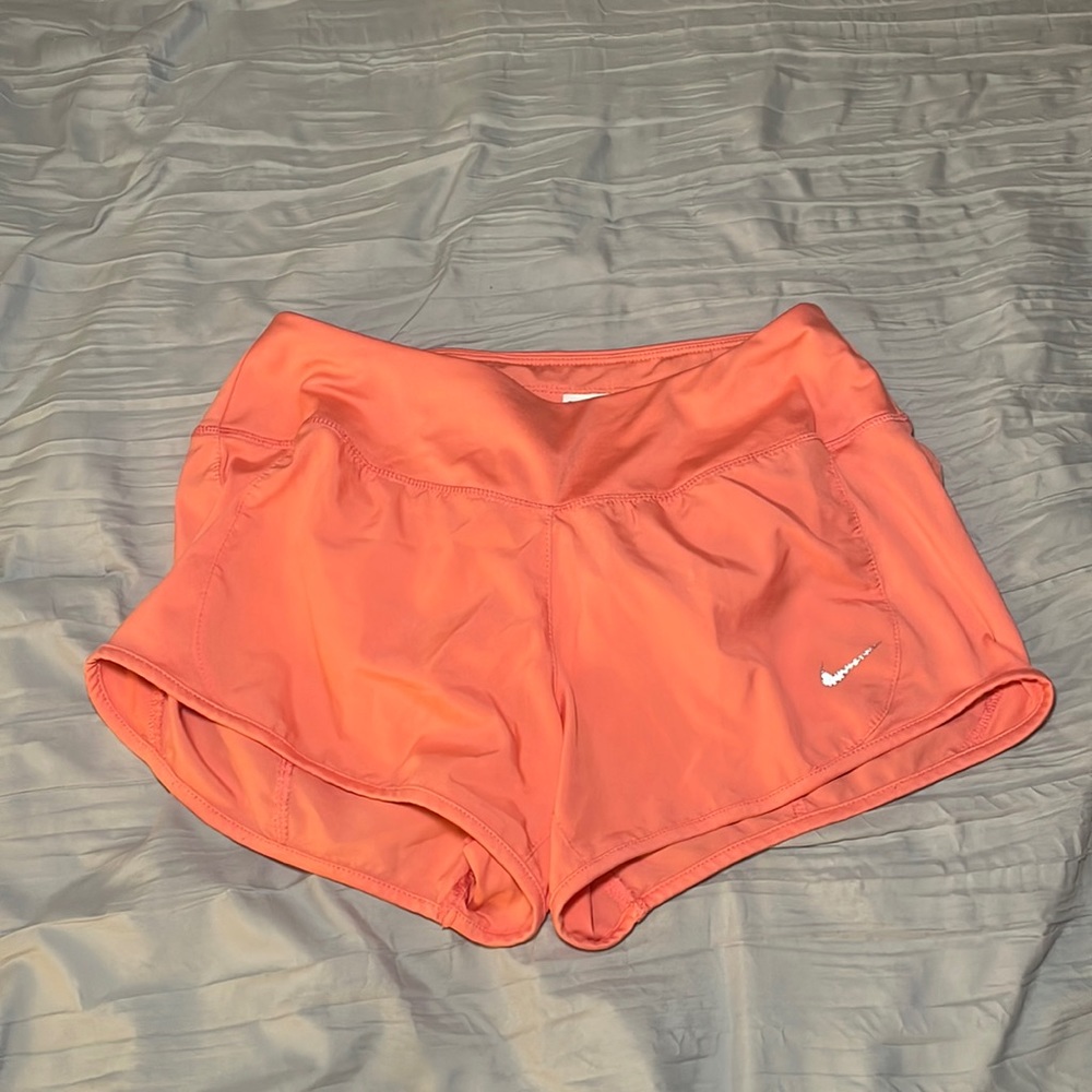 Nike peach running shorts
